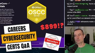 Cybersecurity certifications industry and career QampA stream CompTIA Security and OSCC included [upl. by Hainahpez651]