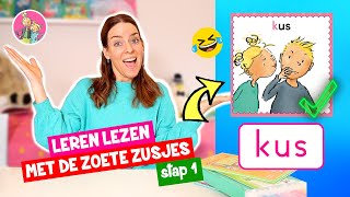 De Eerste Woorden Zelf Leren Lezen Met DE ZOETE ZUSJES STAP 1 ♥DeZoeteZusjes♥ [upl. by Webster]