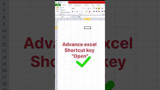 quotOpenquot Shortcut key in excel 🔥 advance excel tricks ampShortcut keys [upl. by Claresta580]