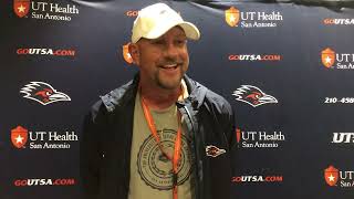 UTSA FB HC Jeff Traylor post practice media session 9424 [upl. by Olimac]