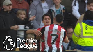 Christian Norgaards powerful header lifts Brentford ahead of Wolves  Premier League  NBC Sports [upl. by Jola]