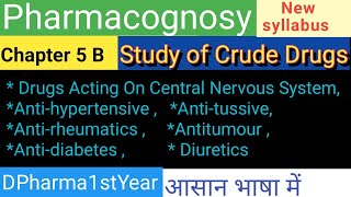 Pharmacognosy Chapter 5 BAntihypertensiveantitussive AntirheumaticsAntitumour Antidiabetes [upl. by Aruat]