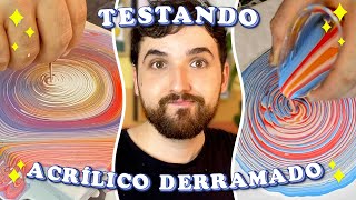 COMO FAZER ACRÍLICO FLUÍDO DERRAMADO  Pintura fluída Passo a Passo  DIY Acrylic Pour Painting [upl. by Anatol]