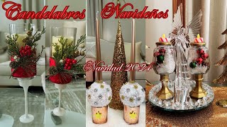 🌟COMO HACER CANDELABROS NAVIDEÑOS 🎄3 Ideas económicas y fáciles [upl. by Kacy]