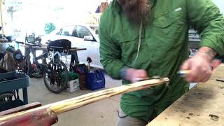 How to make a Walking Stick using a Draw Knife [upl. by Issie298]