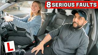 8 Serious Faults and a SHAKING LEG  Maddys Driving Test [upl. by Deckert]