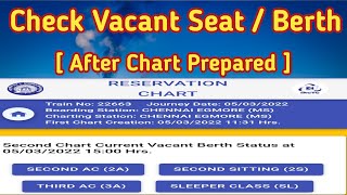 How to Check Vacant Berth in train after Chart Preparation  Tamil Infogainment [upl. by Anehta978]