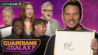 ‘They Were Cucumbers’ Chris Pratt James Gunn amp ‘GOTG 3 Cast Can’t Stop Laughing During Trivia [upl. by Lemrahc]