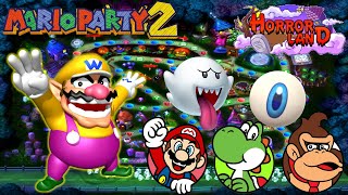 Mario Party 2  Wario vs Mario vs Yoshi vs Donkey Kong  Horror Land [upl. by Arata]