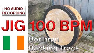 Bodhran Backing Track  Jig 100 BPM  Irish Traditional Music Drum Track [upl. by Lou540]