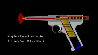 How gun works simple blowback animation [upl. by Ilac]