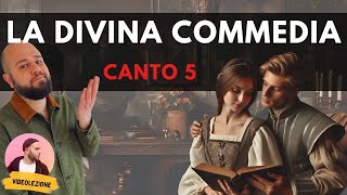 Dante  DIVINA COMMEDIA  Canto 5 INFERNO riassunto e spiegazione [upl. by Chrystel255]