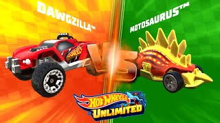 HOT WHEELS UNLIMITED 2  Dawgzilla Vs Motosaurus [upl. by Buffo]