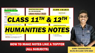 How to Make Notes for Humanities  Class 11 amp 12 HumanitiesArts  Best Way of Making Notes [upl. by Hanikehs569]