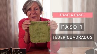 Cuadrados Tejidos a dos agujas Receta nº1 V1 ➽ Aprende a Tejer [upl. by Nimad]