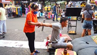 ASMR Spectacular THAILAND STREET MASSAGE on Khaosan Road Bangkok [upl. by Yrennalf]