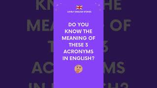 More British English Acronyms Explained  Learn English learnenglish acronyms englishvocabulary [upl. by Ijan921]