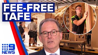 NSW offering 70000 free TAFE training to combat skills shortages  9 News Australia [upl. by Raimes]