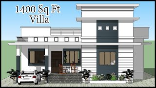 1400 Sq Ft 3D 3 Bedroom House Design  3d Villa Home Plan  Villa Design  Gopal Architecture [upl. by Brita]