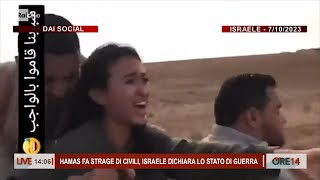 Attacco a Israele il drammatico video del rapimento di Noa Argamani  Ore 14 09102023 [upl. by Ieso]