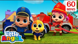 Community helpers  Policeman Song  MORE  Little Angel Kids Songs amp Nursery Rhymes [upl. by Eelirol]