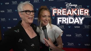 Jamie Lee Curtis amp Lindsay Lohan FREAKIER FRIDAY interview at D23  August 9 2024 4K [upl. by Novi]