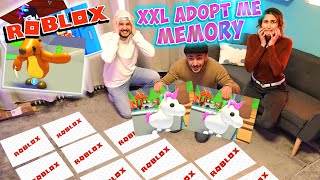 XXL ADOPT ME MEMORY Challenge Kaan VS Claudio Wer findet das Einhorn Spiel mit mir [upl. by Eugilegna]