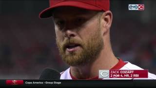 Zack Cozart talks about his recent success at the plate taking on former Reds manager Dusty Baker [upl. by Dayle595]