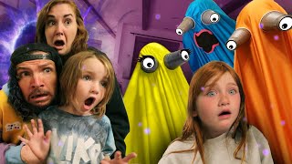 RAiNBOW GHOSTS 3  new BABY ORANGE ghost Adley amp Dad Save Mom then Escape the Purple Portal House [upl. by Enilarac438]