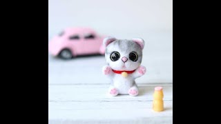 A0313 Cute cat wool needle felting [upl. by Standish]