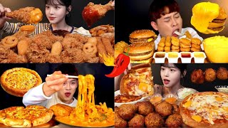 Best Fast Food mukbang Big bites satisfying Boki vs Bonggil ASMR compilation asmr mukbang [upl. by Ahteral]