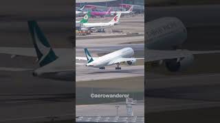 CATHAY PACIFIC A350900 takeoff at Hong Kong Airport shorts aviation cathaypacific a350 takeoff [upl. by Assirralc754]