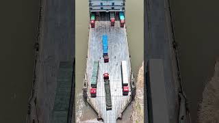 41 Heavy Duty Trucks Take 3 Hours to Board a RollOn RollOff Ship Chongqing China [upl. by Atilrep]