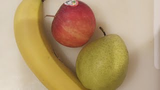 cutting banana apple and pear fruit satisfying viral [upl. by Nas]