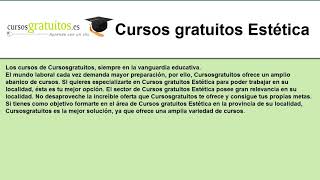 curso de estetica online gratis [upl. by Nniuqal135]