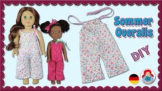 DIY  Sommer Overalls für Wellie Wishers und American Girl Dolls • Sami Dolls Tutorials [upl. by Sivrad]