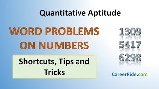 Problems on Numbers  Shortcuts amp Tricks for Placement Tests Job Interviews amp Exams [upl. by Consuelo]