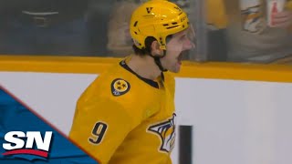 Predators Filip Forsberg Calls Game Banging Home Own Rebound For OTWinner vs Flyers [upl. by Araik84]