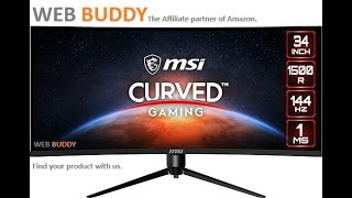 MSI Optix MAG342CQR 34 Inch 8636 cm Curved Gaming LCD Monitor  Gaming Monitor [upl. by Anelrahs160]