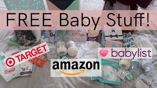 FREE Baby Registry Gift Bags 2021  Target Babylist Amazon Baby Registry Welcome Bag Unboxings [upl. by Aihseuqal681]