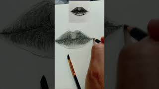 how to draw glossy lips 👄easy realistic viral lip drawing [upl. by Elyse]