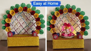 DIY Easy Ganpati decoration ideas at home  DIY Ganpati decorations  Ganesh Chaturthi Special [upl. by Boothe512]