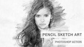 Pencil Sketch Art Photoshop Action Tutorial [upl. by Inattirb]