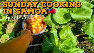 SUNDAY COOKING IN SAMOA  USING THE VEGIE PATCH  SAMOAN FARMER  EPISODE 18🇼🇸 [upl. by Ycnay766]