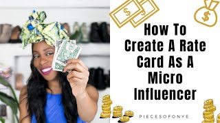 How To Create A Rate Card As A MicroInfluencer [upl. by Atnahc]