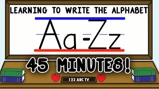 How to Write Letters AZ – Learning to Write the Alphabet for Kids – Uppercase and Lowercase Letters [upl. by Dew]