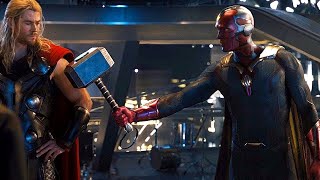 Vision Lifts Thors Hammer Scene  Avengers Age of Ultron  Movie Clip HD [upl. by Oap337]