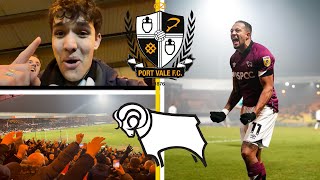 HUGE COMEBACK AND AWAYEND LIMBS  PORT VALE 12 DERBY COUNTY vlog [upl. by Oiralednac13]