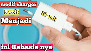 cara merubah charger 5 volt dc menjadi adaftor 12 volt dcproject elektronika [upl. by Cahn483]