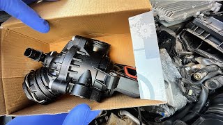 How To Replace Engine Coolant Thermostat on a Mercedes GL450 [upl. by Atiz]